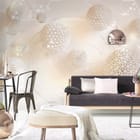 Miniatura fototapety Geometryczne kule z ażurowym wzorem we wnętrzu salonu