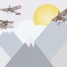 Miniatura fototapety Samoloty nad górskimi szczytami