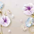 Miniatura fototapety Kwiaty powoju na jasnym tle