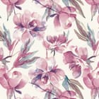 Miniatura fototapety Akwarelowe Piwonie z Zielonymi Liśćmi