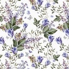 Miniatura fototapety Fioletowe kwiaty z liśćmi