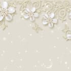 Miniatura fototapety Dekoracyjne kwiaty z perłami