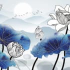 Miniatura fototapety Lilie i lotosy w górskiej scenerii