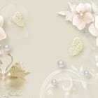 Miniatura fototapety Kwiaty i Łabędzie w 3D