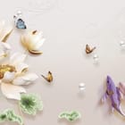 Miniatura fototapety Kwiaty lotosu i fioletowa ryba