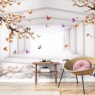 Miniatura fototapety 3D tunel z kwiatami wiśni we wnętrzu przedpokoju