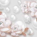 Miniatura fototapety Kwiaty i Perły w Delikatnym Tle