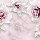 Miniatura fototapety Różowe róże z delikatnymi liśćmi