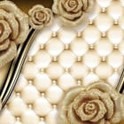 Miniatura fototapety Złote róże na pikowanym tle