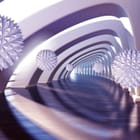 Miniatura fototapety Geometryczne kule w tunelu 3D