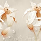 Miniatura fototapety Białe Lilie na Beżowym Tle