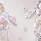 Miniatura fototapety Kwiaty 3D z delikatnymi płatkami