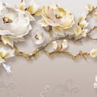 Miniatura fototapety Kwiaty i ptaki na gałęzi