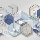 Miniatura fototapety Geometryczne kształty z perłami