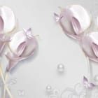 Miniatura fototapety Kalie na jasnym tle z motylami