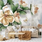 Miniatura fototapety Kwiaty i Liście na Gałęzi we wnętrzu salonu