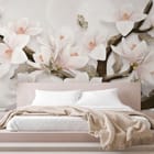 Miniatura fototapety Magnolie na gałęziach we wnętrzu sypialni