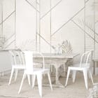 Miniatura fototapety Liście palmowe na geometrycznym tle we wnętrzu kuchni