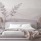 Miniatura fototapety Kwiaty polne i górskie pejzaże we wnętrzu sypialni