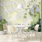 Miniatura fototapety Orchidee na tle liści we wnętrzu kuchni