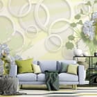 Miniatura fototapety Orchidee na tle liści we wnętrzu salonu