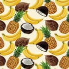 Miniatura fototapety Egzotyczne owoce na jasnym tle