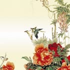 Miniatura fototapety Kwiaty i ptaki na gałęzi