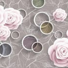 Miniatura fototapety Różowe róże z białymi okręgami