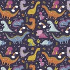 Miniatura fototapety Kolorowe Dinozaury na Ciemnym Tle