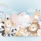 Miniatura fototapety Urocze zwierzęta w chmurkach