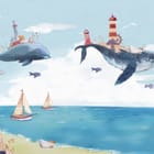 Miniatura fototapety Latające wieloryby z latarniami