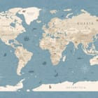 Miniatura fototapety Mapa świata z kontynentami