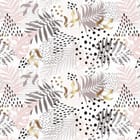 Miniatura fototapety Abstrakcyjne liście i kropki