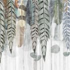 Miniatura fototapety Pióra w pionie na papierowej teksturze