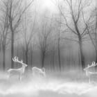 Miniatura fototapety Leśne gęstwiny z jeleniami