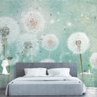 Miniatura fototapety Dmuchawce na tle nieba we wnętrzu sypialni