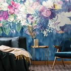 Miniatura fototapety Egzotyczny bukiet na ciemnym tle we wnętrzu sypialni