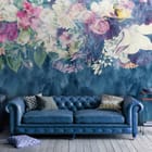 Miniatura fototapety Egzotyczny bukiet na ciemnym tle we wnętrzu salonu