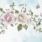 Miniatura fototapety Różowe róże z zielonymi liśćmi