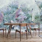 Miniatura fototapety Kolorowe liście tropikalne we wnętrzu kuchni