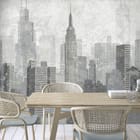 Miniatura fototapety Panorama miasta z wieżowcami we wnętrzu kuchni