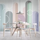 Miniatura fototapety Kolorowe Kształty Geometryczne we wnętrzu kuchni