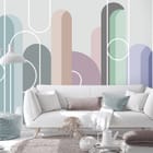 Miniatura fototapety Kolorowe Kształty Geometryczne we wnętrzu salonu