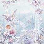 Miniatura fototapety Kwiaty i paw w ogrodzie