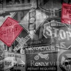 Miniatura fototapety Miejskie znaki drogowe