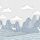 Miniatura fototapety Górski krajobraz z jeleniami