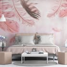 Miniatura fototapety Delikatne pióra na pastelowym tle we wnętrzu przedpokoju