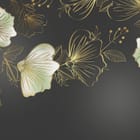 Miniatura fototapety Egzotyczne złote kwiaty i motyle