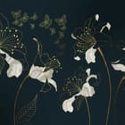 Miniatura fototapety Lilie na ciemnym tle z motylami