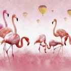 Miniatura fototapety Flamingi na tle różowego nieba